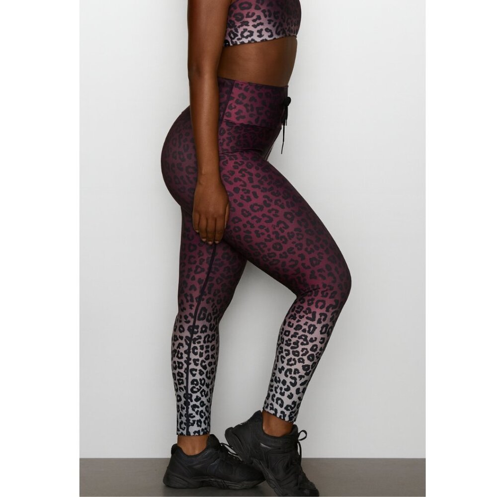 GOOD AMERICAN Ombre Leopard Leggings Women's Size Medium High Rise 7/8